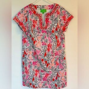 Vintage Pappagallo Tori Floral Print Shift Dress Knee Length Size 16